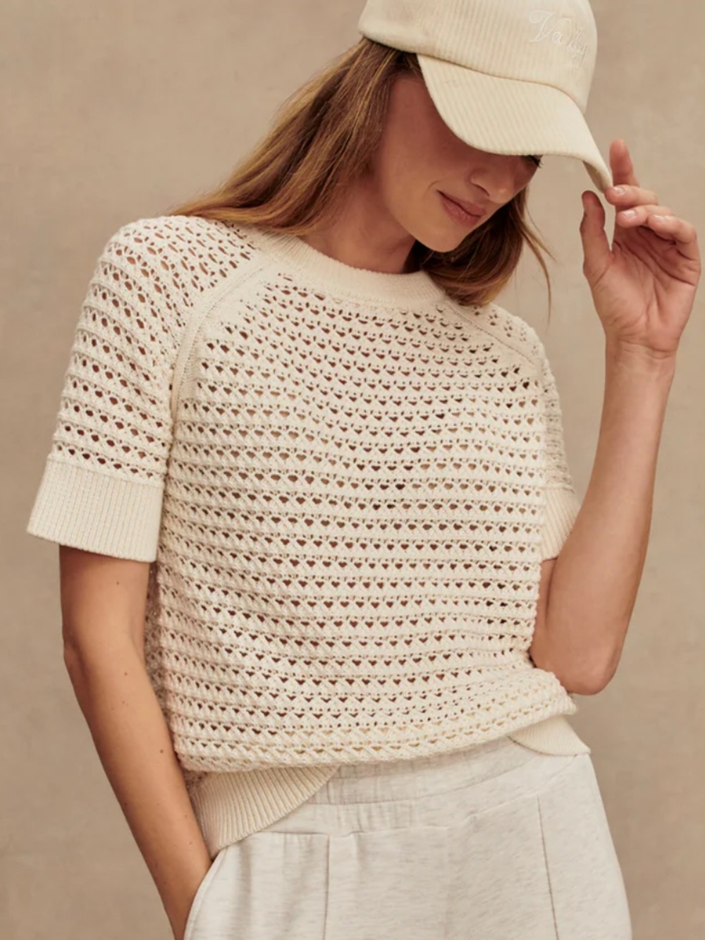 Varley Alva Knit Short Sleeve Sweater - Picture 1 of 10